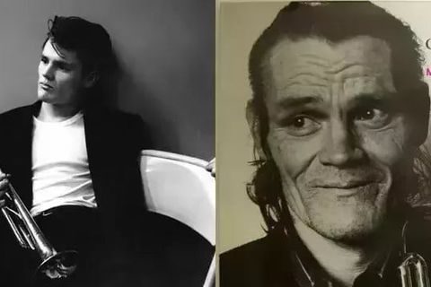 Two images of Chet Baker
