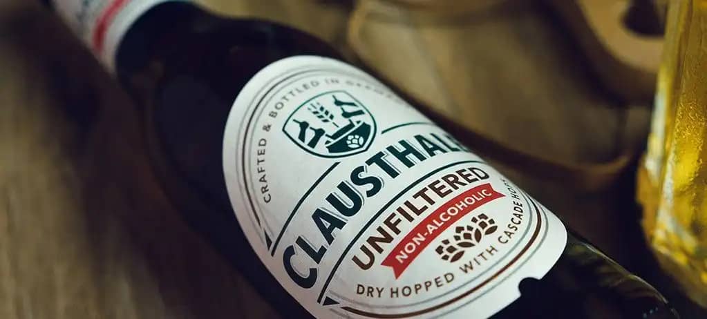 A bottle of Clausthaler Alcohol-Free Beer