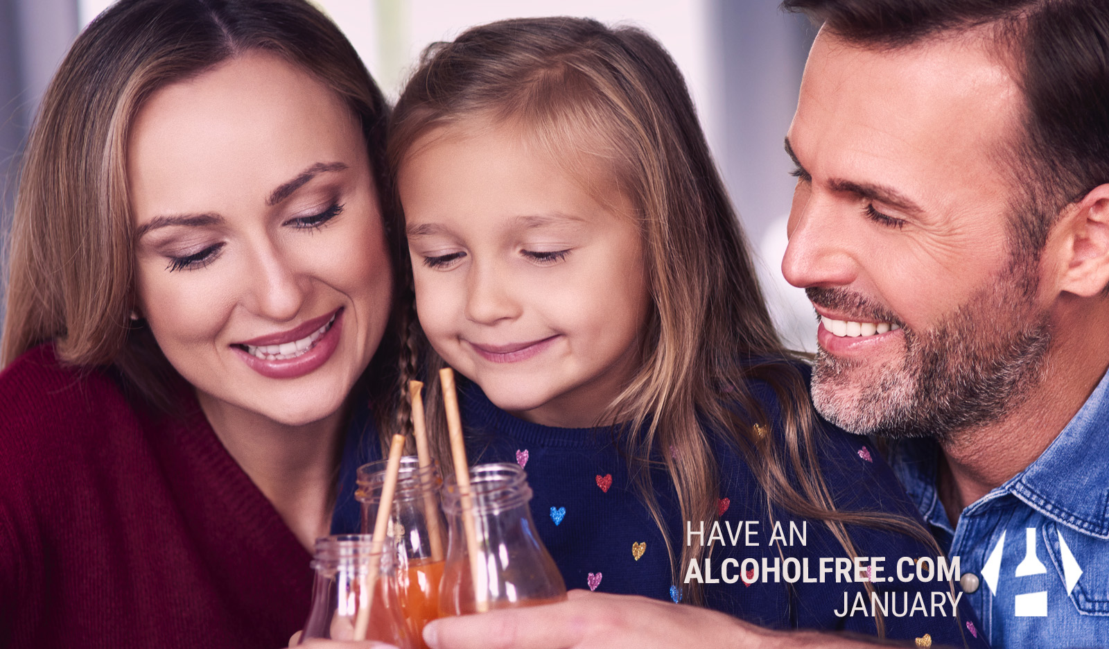 A family enjoying non-alcoholic drinks together