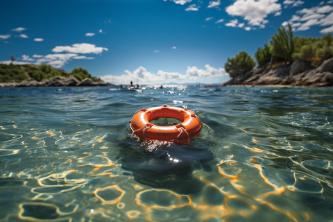 Lifebuoy floating in the water