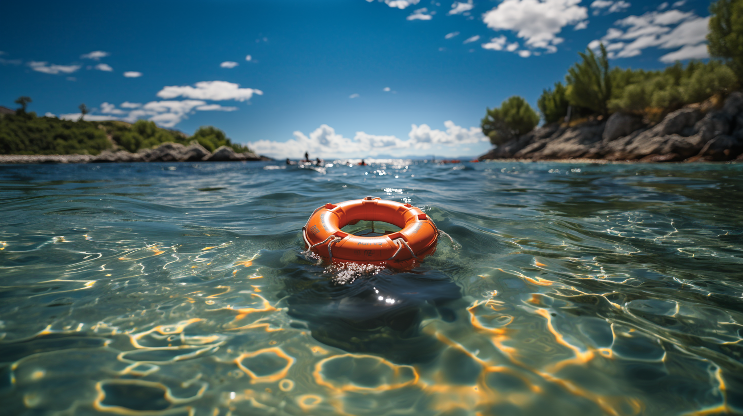 Lifebuoy floating in the water
