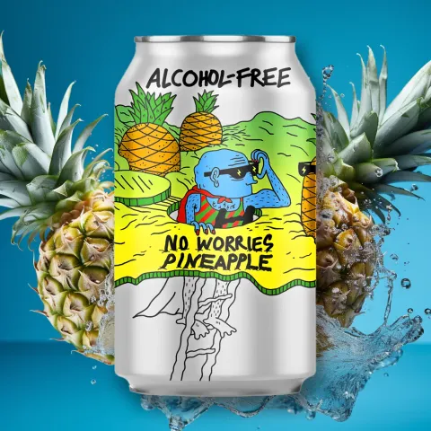 Lervig No Worries Pineapple Alcohol-Free Beer (0.5% ABV)