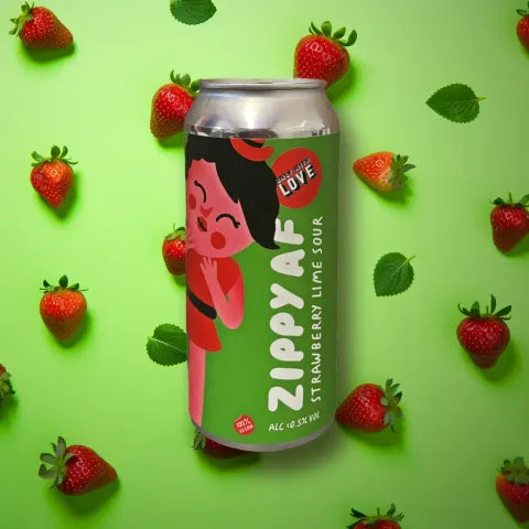 Only With Love Zippy AF Alcohol-Free Strawberry & Lime Sour (0.5% ABV)