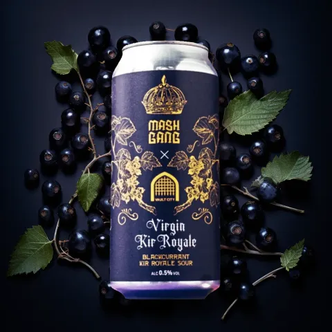Mash Gang X Vault City Virgin Kir Royale Alcohol-Free Blackcurrant Sour Beer (0.5% ABV)