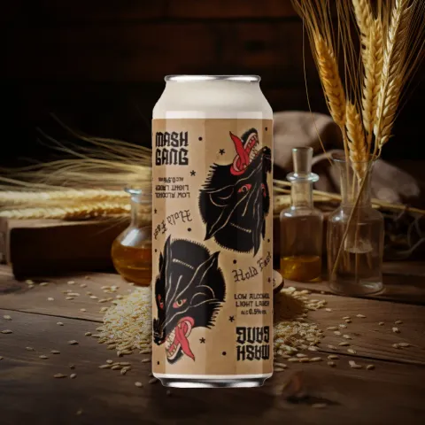 Mash Gang Hold Fast Alcohol-Free Light Lager (0.5% ABV)