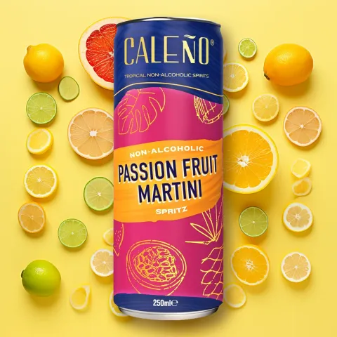 Caleno Passion Fruit Martini Spritz Alcohol-Free Cocktail Can (0.0% ABV)