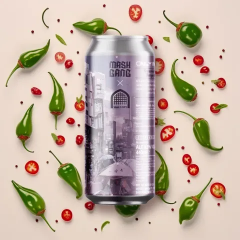 Mash Gang X Vault City Only In Dreams Alcohol-Free Strawberry, Jalapeno Sour (0.5% ABV)