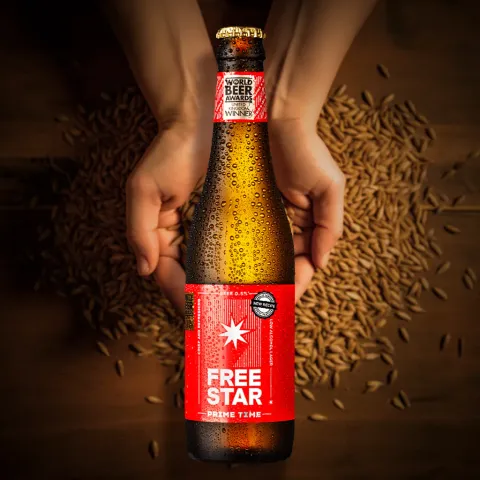 Freestar Prime Time Alcohol-Free Lager Bottle (0.3% ABV)