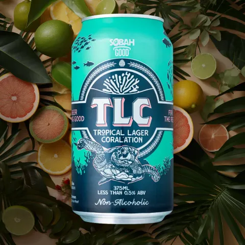 Sobah TLC (Tropical Lager Coral'ation) Alcohol-Free Beer (0.5% ABV)
