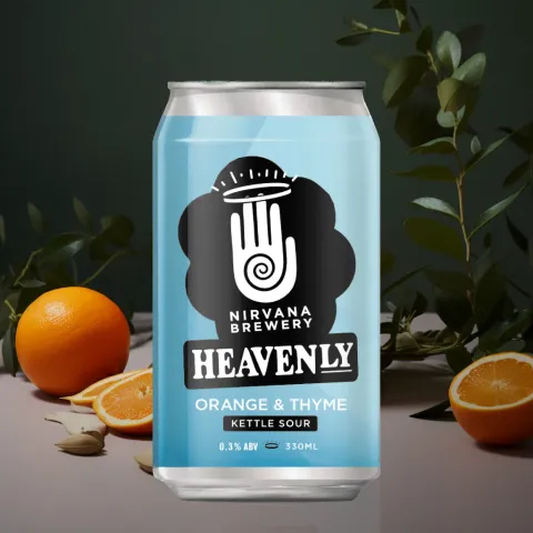 Nirvana Heaven - Orange & Thyme Kettle Sour Alcohol-Free Beer (0.5% ABV)