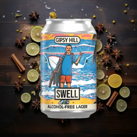 Gipsy Hill Swell Alcohol-Free Lager (0.5% ABV)